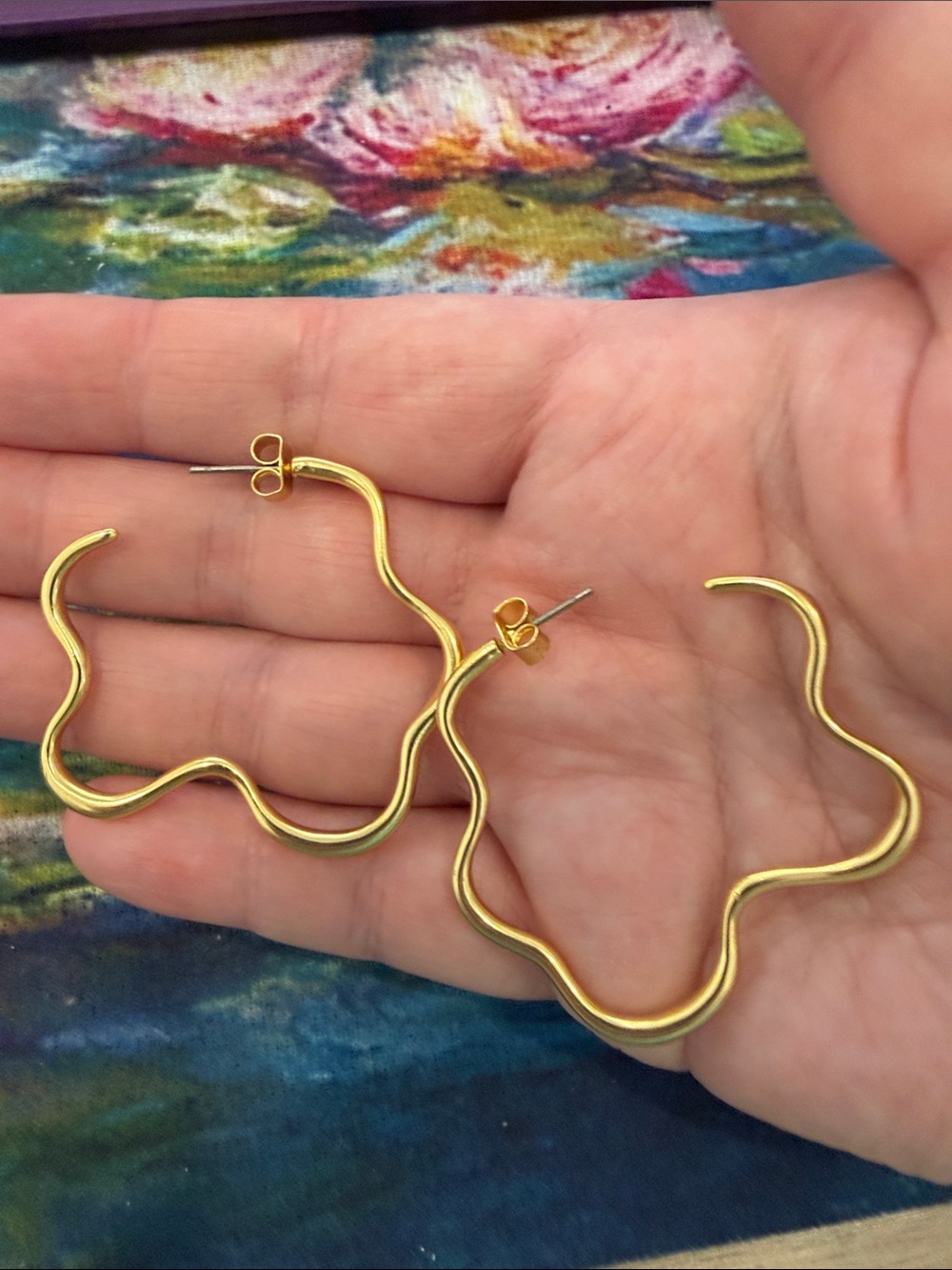 New Madewell gold wave hoop earrings